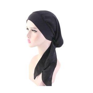 Women Muslim Silk-Like Cancer Chemo Hat Hijab Hair Loss Head Scarf Turban Wrap